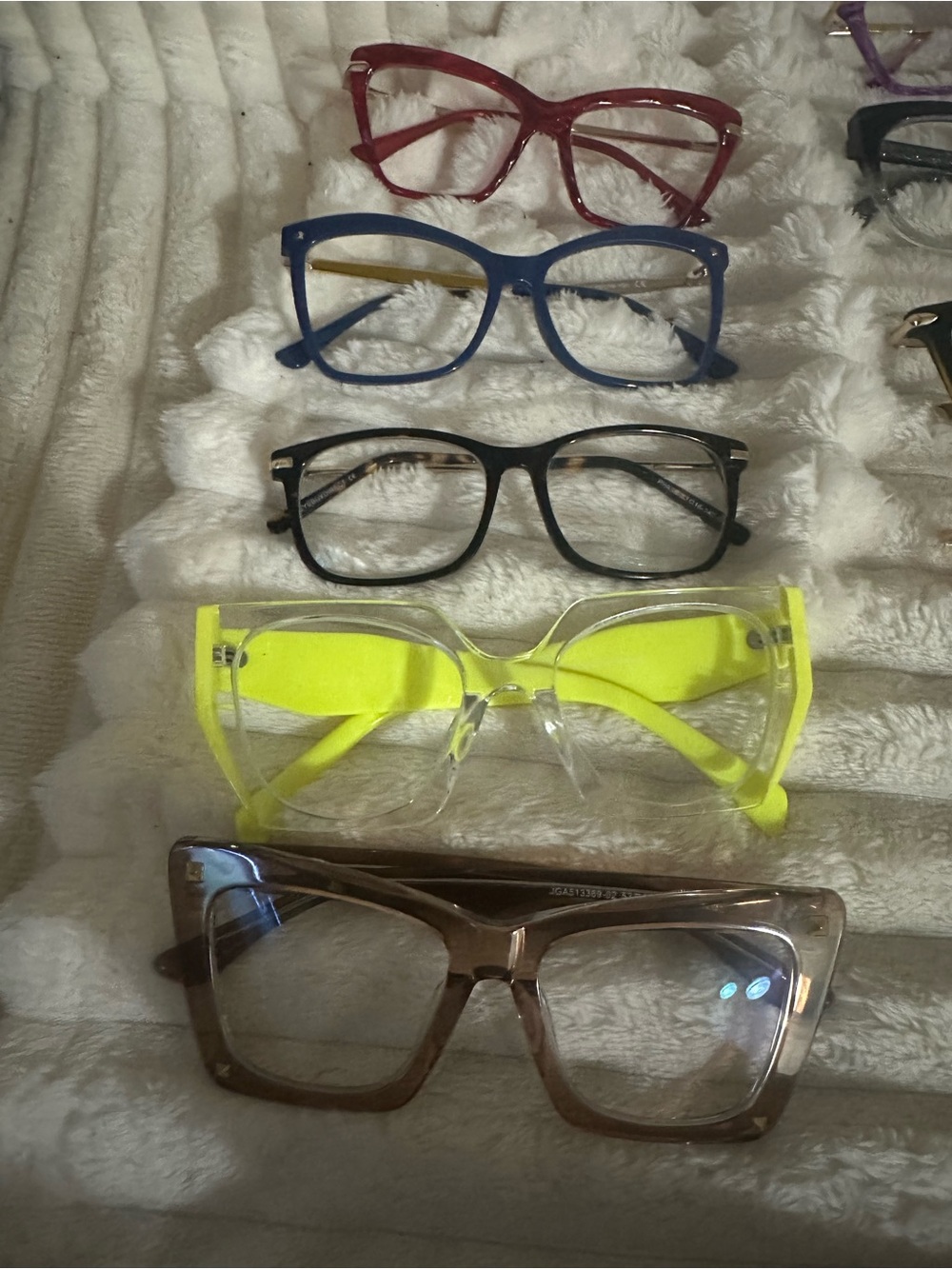 Clear Yellow Frame Fashion Glasses - bundle of 5